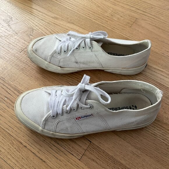 Superga Canvas Platform Sneakers 9 White - Picture 5 of 7